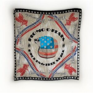 PLOMO O PLATA Double Layer Scarf Cotton Bikeriders Motorcycle Stars Stripes 41"